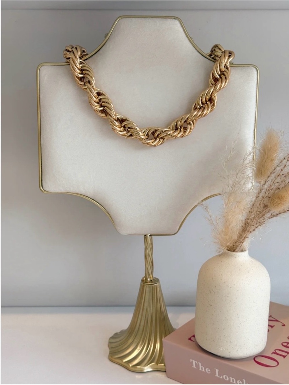 Bold Gold Twisted Rope Necklace for Women